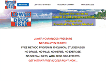 Tablet Screenshot of lowerbloodpressuredrugfree.com